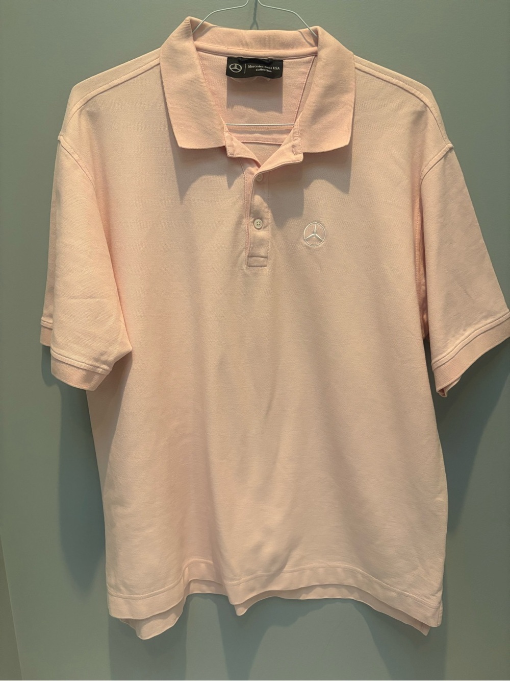 Mercedes Benz Mens XL Pink Polo Shirt Pima Cotton Embroidered Logo Golf